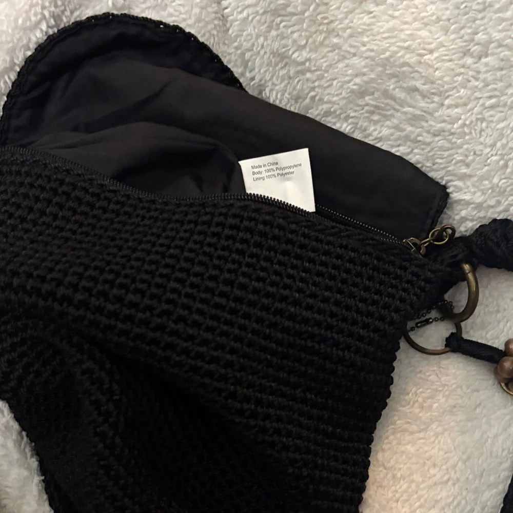 The Sak Black Crochet Crossbody Bag - Picture 3 of 8